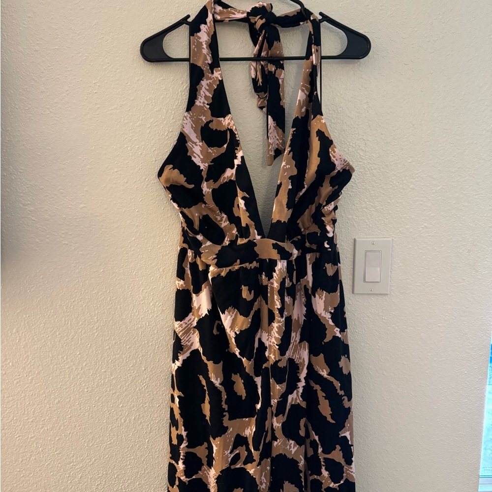 Diane Von Furstenberg DVF for Target Leopard Print Halter Jumpsuit Size 1X NWT - Picture 2 of 9